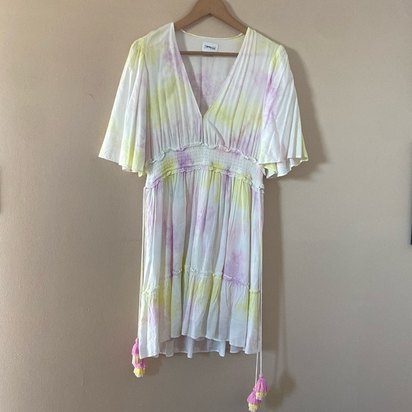 SAYLOR - Maurie Tie-Dye Tassel Mini Dress - Picture 4 of 11